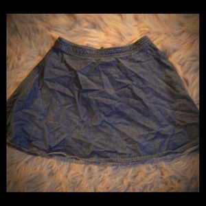 High waist dark denim skirt